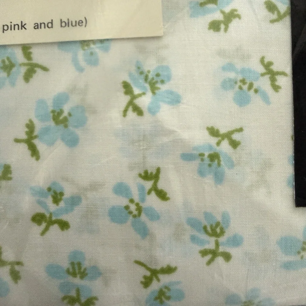 Fieldcrest Vintage Double Fitted‎ Sheet Polycotton Floral No Iron Sealed New USA